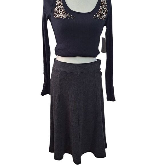 Banana Republic Women's Wool Blend Charcoal A line Skirt Office Work Wear Sz 4 - Picture 1 of 8